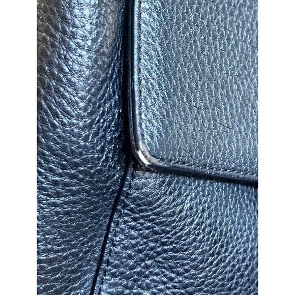 J. Estina Black Pebbled Leather Backpack Style Computer Bag Brief Case - Picture 4 of 16